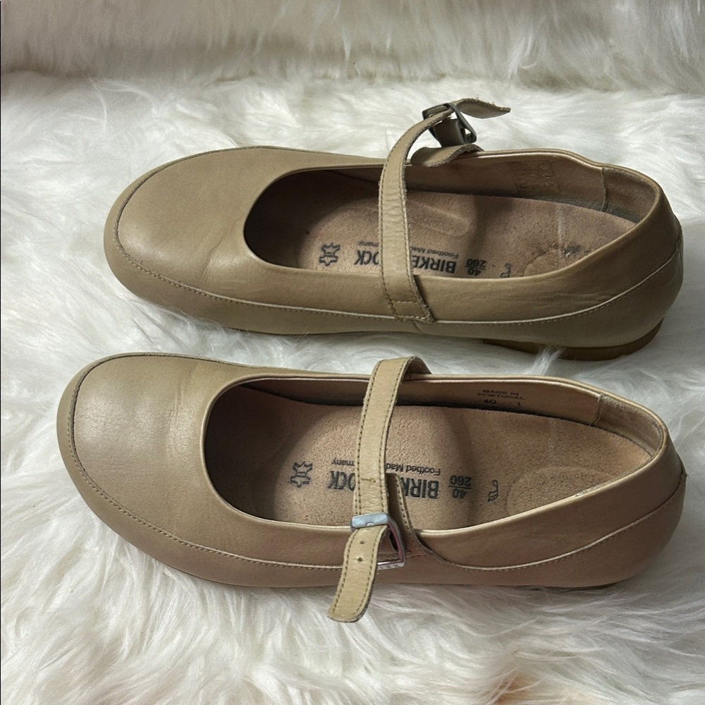 Size 40.  Birkenstock women’s  Beige Mary Jane Shoes